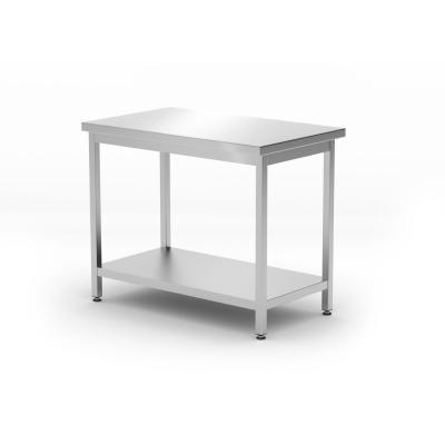 Centrální stůl s policí – přišroubovaný, hloubka 600 mm, HENDI, Kitchen Line, 1000x600x(H)850mm | 817162